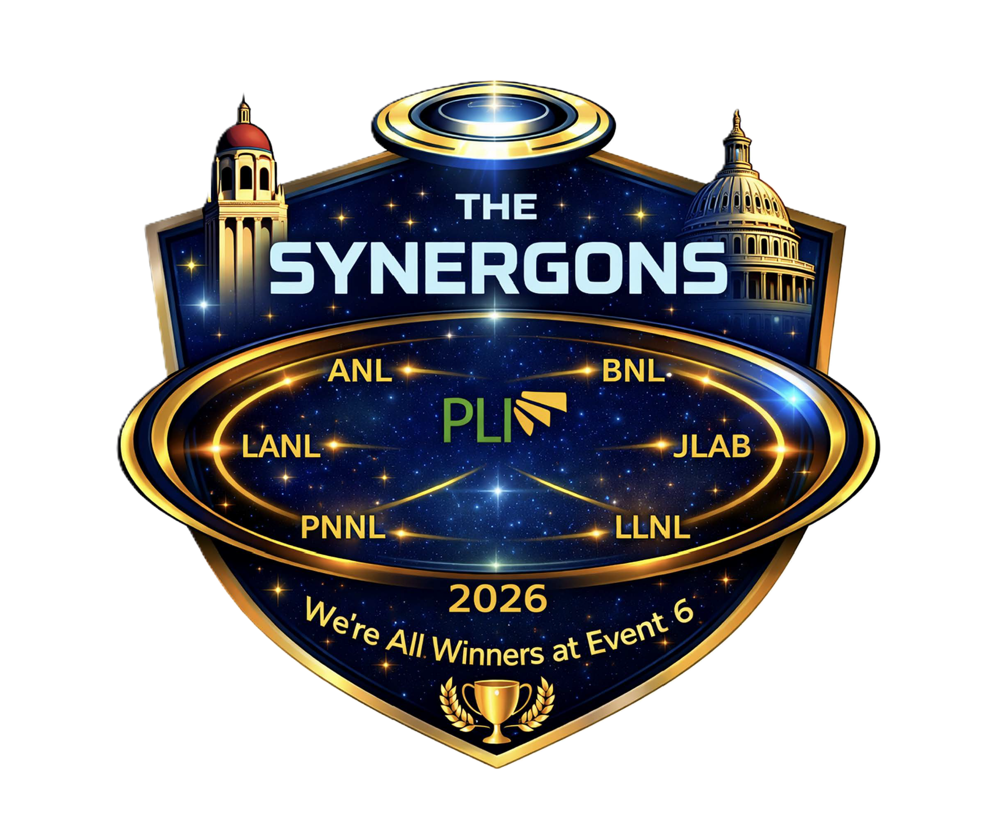 The Synergons, 2026. We're All Winners at Event 6.